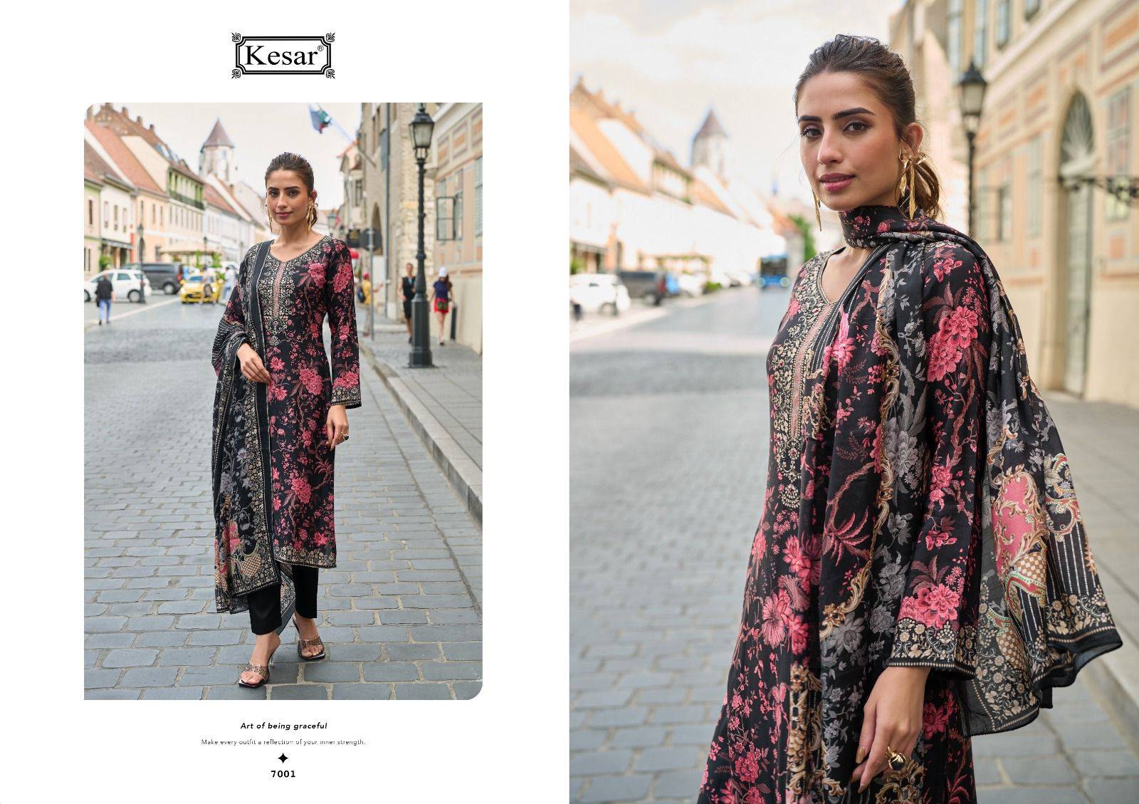 ARMANI by KESAR KARACHI 5001 to 5004 series pure viscose muslin dresses at Wholesale Price